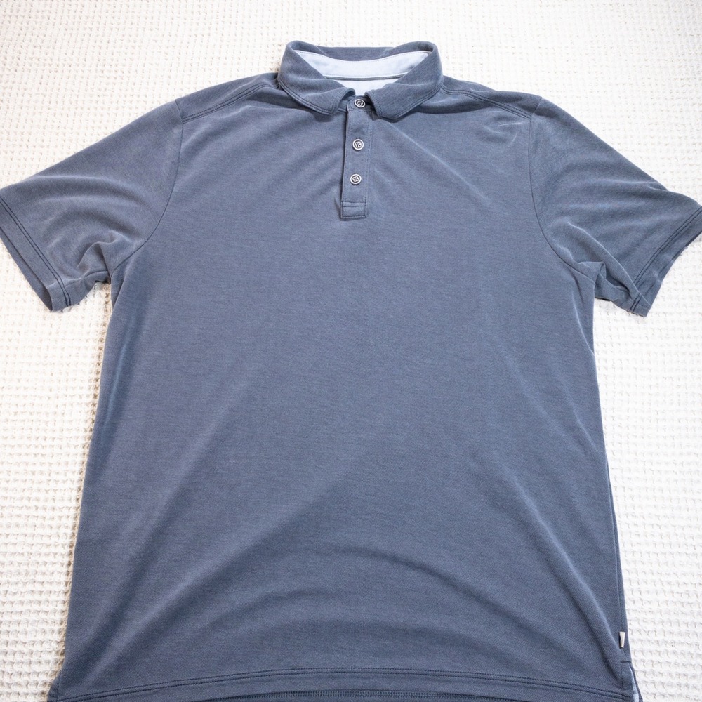 Tommy Bahama Mens Gray Tencel Blend Short Sleeve Polo Shirt Size M